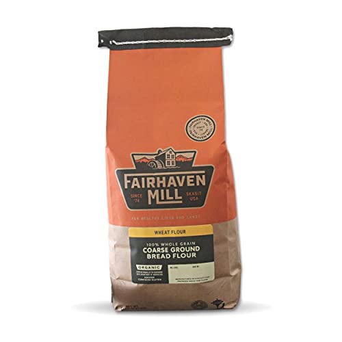 Fairhaven Mill Organic Whole Grain Bread Flour - High Protein Coarse Ground - Contains Gluten - Ideal for Breads, Rolls & Artisan Loaves - 5 lbs Bag - 8501S