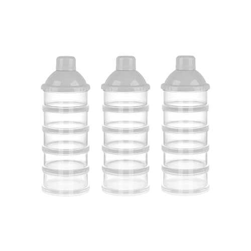 Accmor Formula Dispenser On The Go, 5 Compartments Stackable Formula Container for Travel, Baby Milk Powder Kids Snack Container, BPA Free