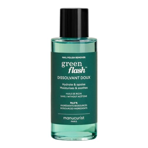 MANUCURIST • Green Flash Nail Polish Remover • Green Flash and Regular Nail Polish Remover • Effective Plant-Based • Acetone-Free Gel Nail Polish Remover • 3.38 fl oz