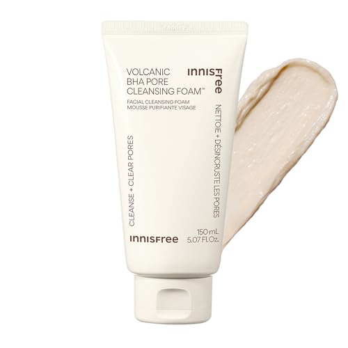 innisfree Volcanic BHA Pore Cleansing Foam with Salicylic Acid, Sulfate Free, Exfoliating Korean Cleansing Foam