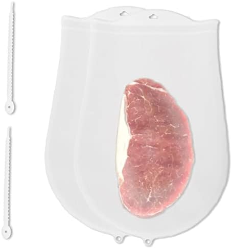 2PCS Extra Large Reusable Sous Vide Bags BPA Free Food Grade Silicone Bags for Sous Vide Cooking , Compatible with all immersion circulators, including Joule, Anova, Instant Pot Immersion Circulators and other Sous Vide Accessories(2 Pack Sous vide bags)