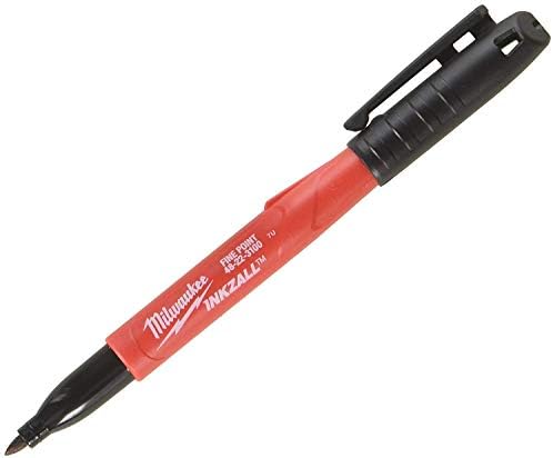 Milwaukee 48-22-3100 Inkzall Jobsite Fine Point Black Permanent Marker (Pack of 48)