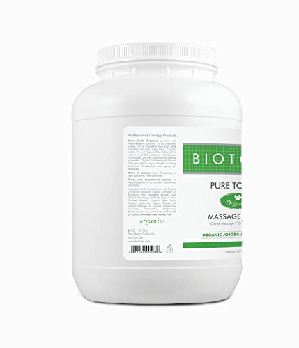 BIOTONE Pure Touch Organics Massage Crème, True Organic Massage, Rich Texture, Silky Glide, Soothing Ingredients, Healing Botanicals - 1 Gallon