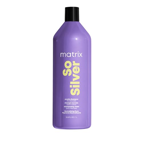 Matrix So Silver Purple Shampoo | Neutralizes Yellow Tones | Color Depositing, Brightening & Toning | For Color Treated, Blonde, Grey, White and Platinum Hair | Vegan