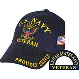 FINDINGKING United States Navy Veteran Proudly Served Blue Hat Cap USN