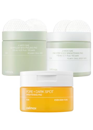 Celimax Ji.Woo.Gae Heartleaf BHA Peeling & Body Brightening Set - (60 Pads) + Pore+Dark Spot Brightening Pad (40 Pads) 110ml