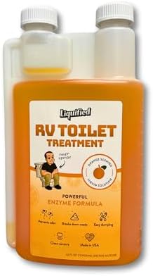 Liquified RV Toilet Treatment - Black Holding Tank Digester - Odor Eliminator - Orange Scent - Matts RV Reviews (Orange, 32oz)