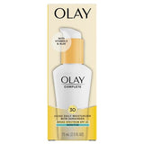 Olay Face Moisturizer Complete Daily Defense All Day Moisturizer With Sunscreen, SPF30, Sensitive Skin, 2.5 Fl Oz (Pack of 2)