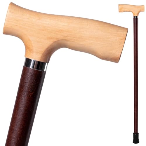 Classic Walking Stick Wooden Carved Cane for Women Ladies Fashionable - Ergonomic Handle Derby Cane - 36 Inches