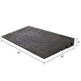 Silver Spring 4" High Rubber 3-Channel Threshold Ramp for Wheelchairs, Mobility Scooters, and Power Chairs, with Slip-Resistant Surface - DH-UP-84