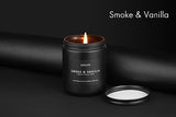 Scented Candles for Men | Smoke & Vanilla Scented Candle - Candle for Men, Men Candles for Home Scented, Candle Gifts for Him/Friend, Aromatherapy Candle in Black Jar