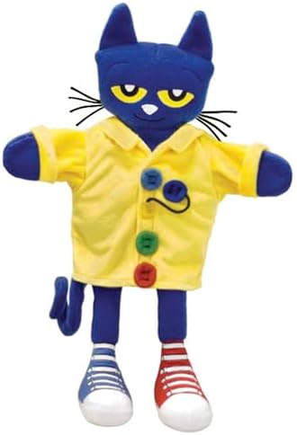 MerryMakers Pete the Cat and His Four Groovy Buttons Hand Puppet, 14.5-Inch