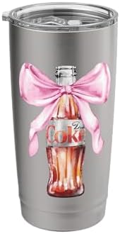 Coca-Cola Diet Coke With Cute Pink Ribbon Vintage Stainless Steel Insulated Tumbler