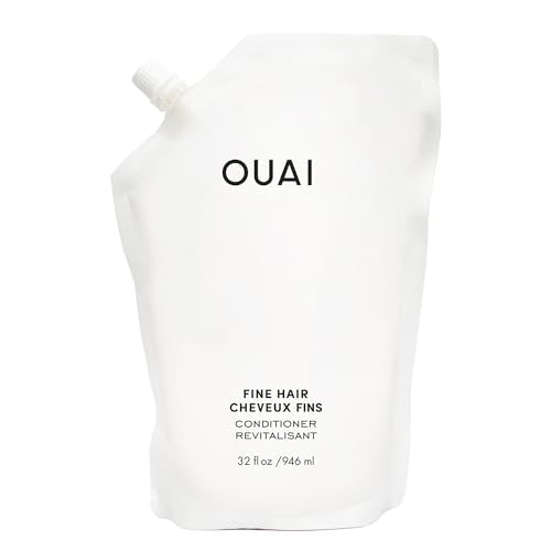 OUAI Fine Hair Conditioner Refill - Volumizing Conditioner Made with Keratin, Biotin and Chia Seed Oil - Adds Softness, Bounce and Volume - Free from Parabens, Sulfates, and Phthalates (32 Oz)