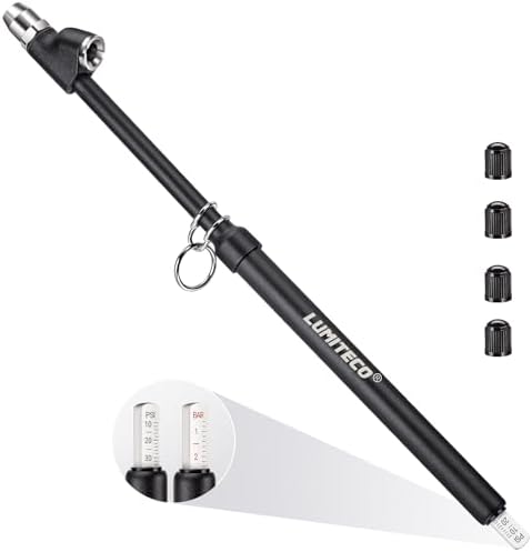 12'' Dual Head Tire Pressure Gauge, Heavy Duty Truck Tire Gauge Range 10-150PSI 1-10Bar for Tire Pressure Checker, Straight-On Tire Air Gauge Extended Tube for Semi Truck, RV, Car, Motorcycle