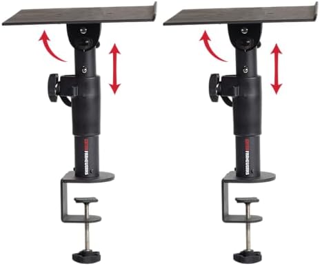 Gator Frameworks Desktop Clamp-On Studio Monitor and Speaker Stand - Set of 2 (GFWSPKSTMNDSKCMP)