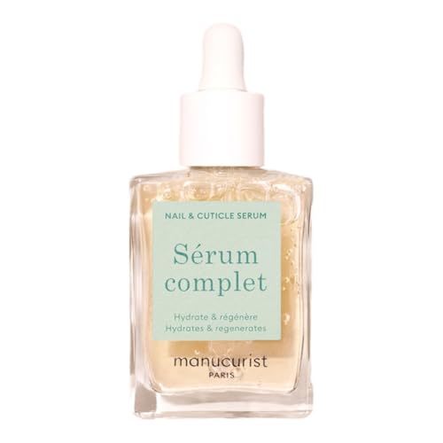 Manucurist - Complete Serum, Care for Damaged Nails and Cuticles, Hydrates and Regenerates Nails which Break Easily, Non-Greasy Gel Texture, Up to 86.5% Bio-sourced, Made in France, 0.5 fl oz