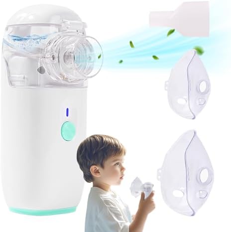 Portable Nebulizer for Kids Adults: Rechargeable Mesh Nebulizer Portable Handheld - Nebulizer Machine for Travel & Home with 3 Modes - Nebulizer Mouthpiece/ 2 Mask