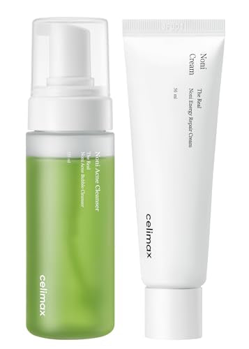 celimax The Real Noni Energy Repair Cream 50ml + Noni Acne Bubble Cleanser 155ml Bundle
