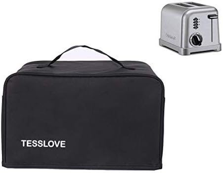 toaster Dust Cover Compatible with Cuisinart 2 Slice Toaster, with 2 Pockets can put Jam Spreader Knife & Toaster Tongs, prevent from water Dust and Fingerprint