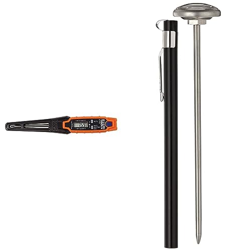 Klein Tools ET05 Digital Pocket Thermometer & Supco ST02 Stainless Steel Pocket Dial Thermometer, 5" Stem, 1" Dial, 0 to 220 Degrees F