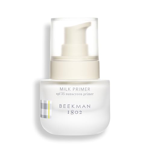 Beekman 1802 Milk Primer for Face - Oxybenzone & Fragrance Free - SPF 35 Mineral Sunscreen, Moisturizer & Makeup Primer - Invisible & No White Cast - Good for Sensitive Skin - Cruelty Free