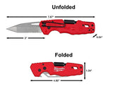 MILWAUKEE Fastback Folding Utility Knife w/Blade Multifunctionality, Red-black