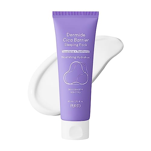 PURITO Dermide Cica Barrier Sleeping Pack 2.7 fl.oz / 80ml ceramide and centella, night cream, sensitive type, moisture pack