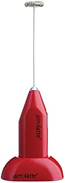 Aerolatte Milk Frother with Counter Stand, The Original Steam-Free Frother, Red