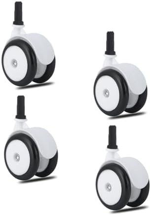 Baby Walker Wheels - Set of 4, 360° Silent Rubber, Spare Wheels for Baby Walkers, Black-3, 8mm