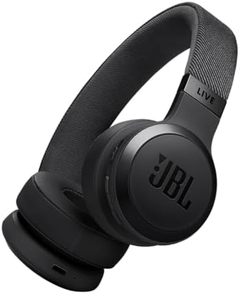 JBL Live 670NC - Wireless On-Ear Headphones with Adaptive Noise Cancelling with Smart Ambient, Up to 65H battery life with speed charge, Lightweight, comfortable and foldable design (Black) (Renewed)