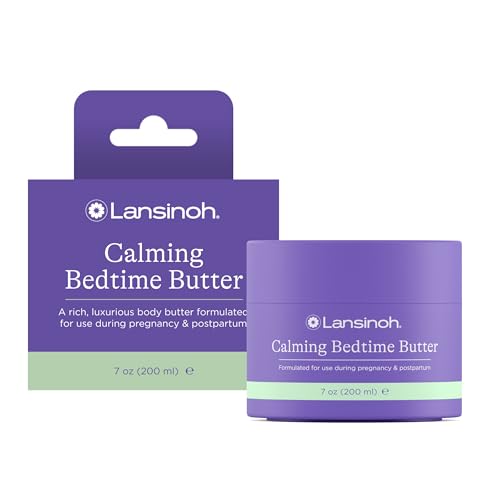 Lansinoh Magnesium Bedtime Butter Body Lotion for Pregnant Moms, Calm Magnesium Lotion for Aching Muscles, Lotion for Women & Soothing Massage Sleep Aid, Promote Relaxation, Help Ease Cramps, 7 oz.