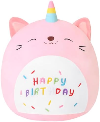 SQEQE Cat Plush Toy Unicorn Cat Stuffed Animal Cute Birthday Cat Plushies Pillow Soft Plushie Doll Gifts for Kid Decor(Pink Caticorn, 10 Inch)