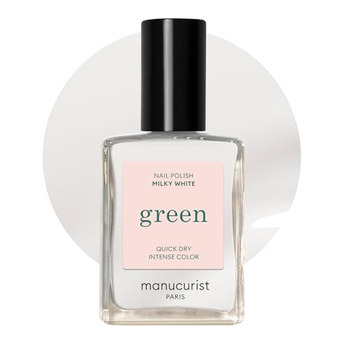 Manucurist • Green Nail Polish Milky White • Natural Classic Nail Polish 9-Free • Vegan and Plant-Based Nail Polish (83%) • Manicure & Nail Care • 0.5 fl oz (MILKY WHITE)