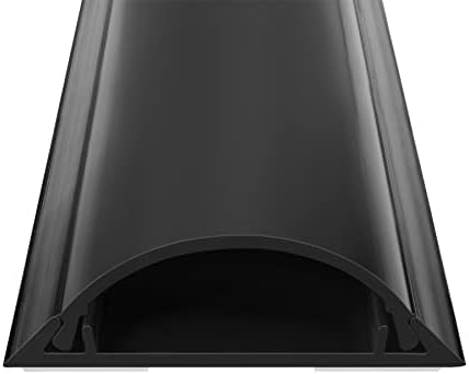 Cord Cover Floor 34in(2xL17in), Large Capacity Floor Cable Cover, Hard PVC Cord Hider Floor, Floor Wire Cover for Cable Management Floor, Cable Floor Cover Black, Cord Cavity - 1.8"(W) x 0.6"(H)