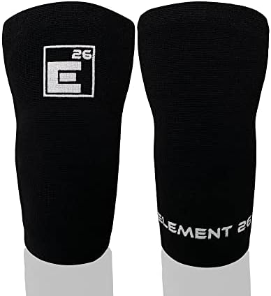 Element 26 Agility Knee Compression Sleeve - 1 Pair (3mm) Compression Knee Sleeve - Knee Support for Working Out - Running & Weight Lifting Knee Sleeves | For Men & Women (Large, Black)
