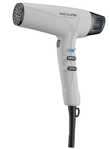 BabylissPRO Nano Titanium Hair Dryer, Professional 1875-Watt Blow Dryer, Lightweight, Ionic Technology Dries Hair Faster with Less Frizz