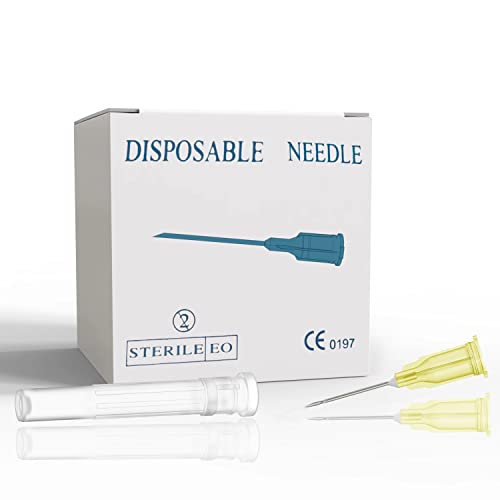 100 Pcs 30Ga 0.5 Inch/13mm Lab Dispensing Needle Luer Lock, Individually Sealed Wrapped