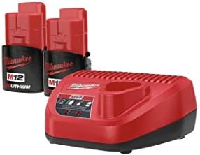 Milwaukee 48-11-2420 (2) M12 REDLITHIUM 2.0 Compact 12V Batteries & M12 Lithium-ion Battery Charger (48-59-2401) KIT