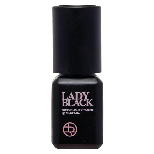Lady Black Eyelash Extension Glue 5ml 3-4s Drying Time 5-6 Weeks Retention Sky Eyelash Glue Black Lash Glue for Eyelash Extensions Pegamento De Pestañas (PROFESSIONAL USE ONLY)