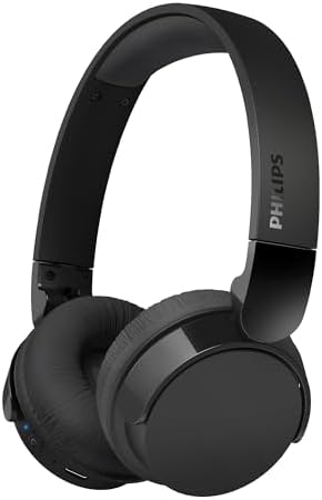 PHILIPS H3209 Wireless Headphones,On-Ear Bluetooth Headphones, Dynamic Bass, Sound Signature,Clear Call,25H Battery Life,Fast Charging,Soft Ear Cups,Bluetooth 5.3,Compact Design,Light,Dark Black