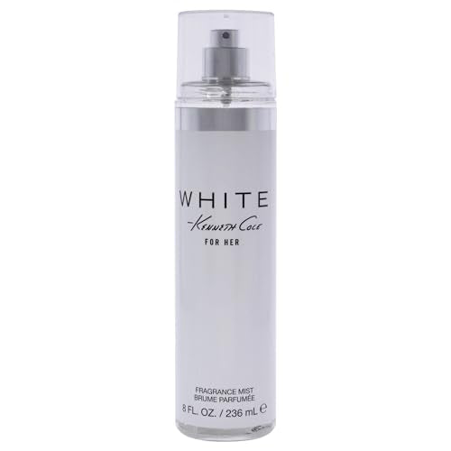 Kenneth Cole White for Her Body Mist for Women, Notes of Mandarin, Vanilla, Musk, and Orchid, Fruity, Fresh, Feminine Scent, Long-Lasting, Everyday Wear Fragrance, 8 Fl oz