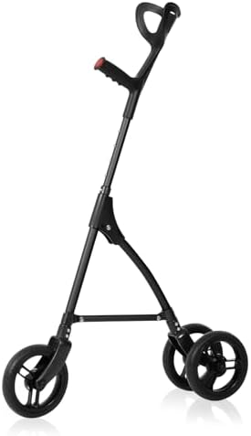 DAILYLIFE Rollator Walker for Seniors & Caregivers - Steerable Cane with 7.5" Wheels, Adjustable Height, Folding Design, Lightweight Aluminum Frame - Black