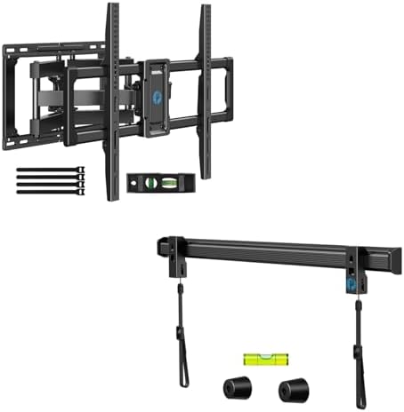 Pipishell Full Motion TV Wall Mount for 40–82 inch Flat or Curved TVs, Max VESA 600x400mm up to 110 lbs and Studless Wall Mount TV Bracket for 37-75 inch TVs, Holds up to 100 lbs