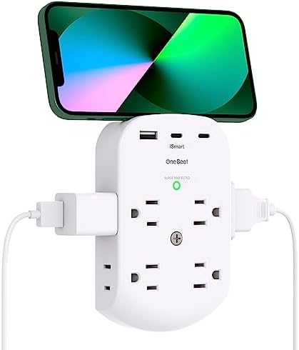Surge Protector Outlet Extender, 8 Multi Plug Outlet with 3 USB Wall Charger (2 USB C Port), 3 Sided Multi Plug Wall Outlet Splitter, Multiple Plug Adapter for Home Office Dorm Room