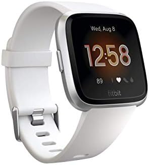 Fitbit Versa Lite Edition Smartwatch with S/L bands - White/Silver (Renewed)