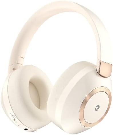 Headphones Wireless Bluetooth, 100H Playtime Active Noise Cancelling Headphones, Wireless Headphones with Microphone, Bluetooth Headphones with Deep Bass, Over-Ear Headphones with Fast Charging