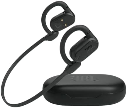 JBL SoundGear Sense - True Wireless Open-Ear Headphones, OpenSound Technology, Splash and dust Resistant, 4 mics for Crisp, Clear Calls, Up to 24 Hours of Battery Life, Plus Speed Charge (Black)