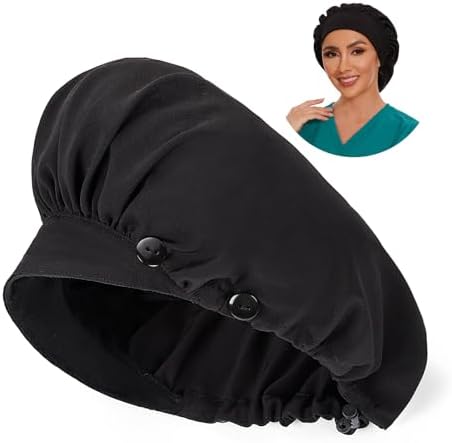 COZYFIT Medical Scrub Caps Button Sweatband Adjustable Working Cap Women Men One Size Medical Unrsing Uniform