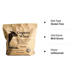 Raw Organic Whey 5LB - USDA Certified Organic Whey Protein Powder, Happy Healthy Cows, COLD PROCESSED Undenatured 100% Grass Fed + NON-GMO + rBGH Free + Gluten Free, Unflavored, Unsweetened(5 LB BULK)
